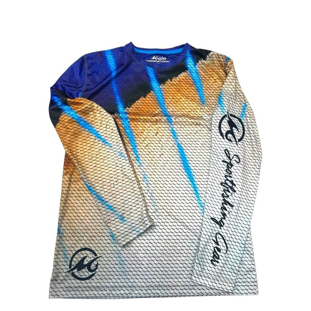 Mojo‎ Sportswear Size Small Long Sleeve T-Shirt UV Mens Fish Scale Graphic
